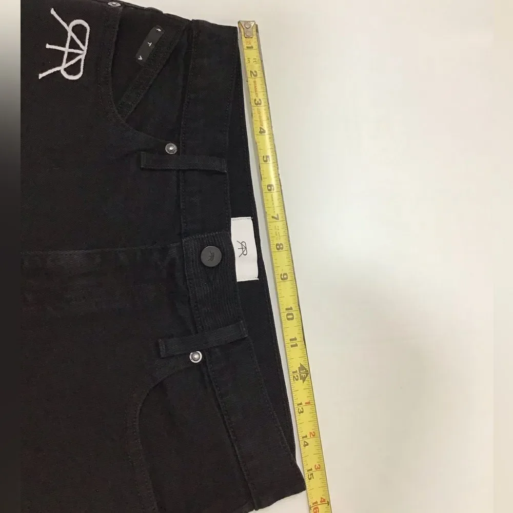 RTA Men Slim Fit Logo Jeans In Black Stone Size 30